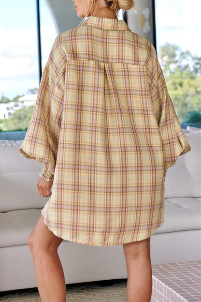 Blusas de moda con cuello vuelto y hebilla a cuadros (3 colores)