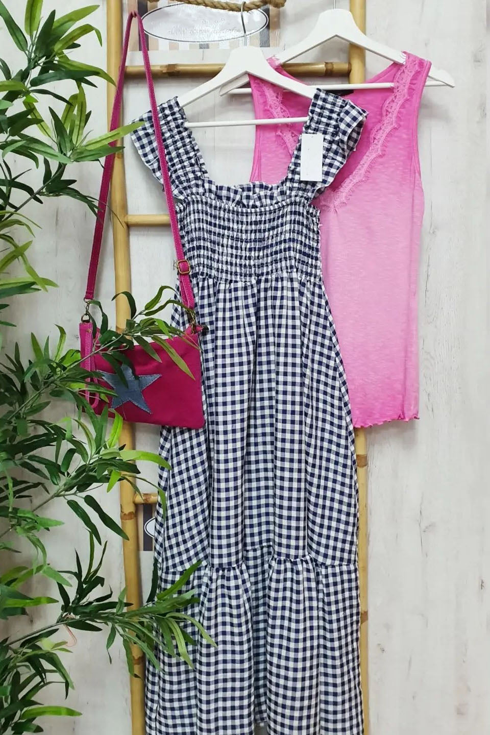 Vestidos de moda con cuello cuadrado y falda pastel de patchwork a cuadros (4 colores)