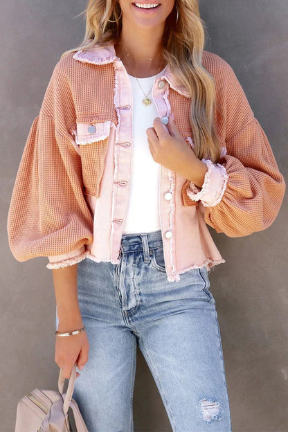 Prendas de abrigo con cuello vuelto y patchwork de moda (3 colores)