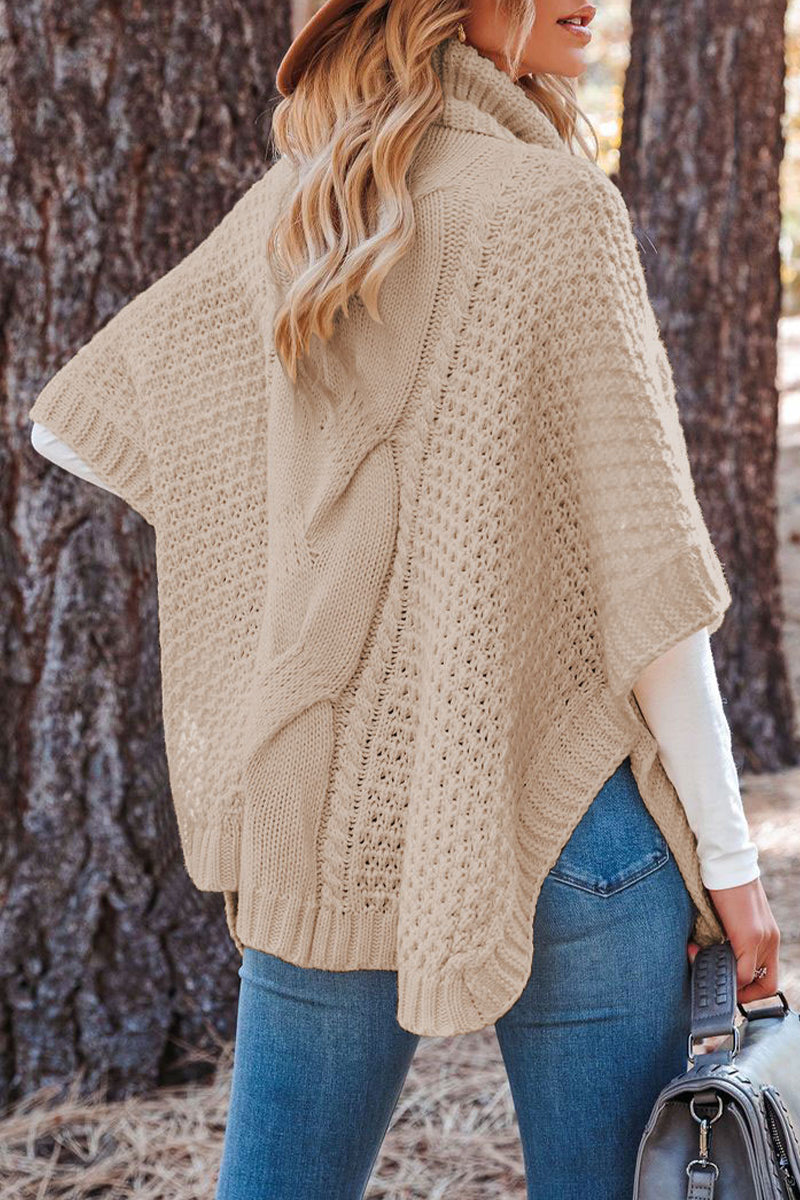 Suéteres de cuello alto con parches lisos de moda (3 colores)