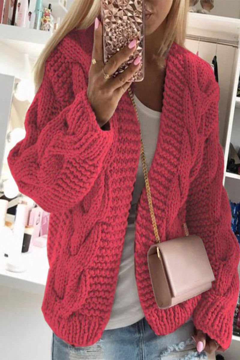 Suéteres casuales de moda con cuello en V en color sólido (5 colores)