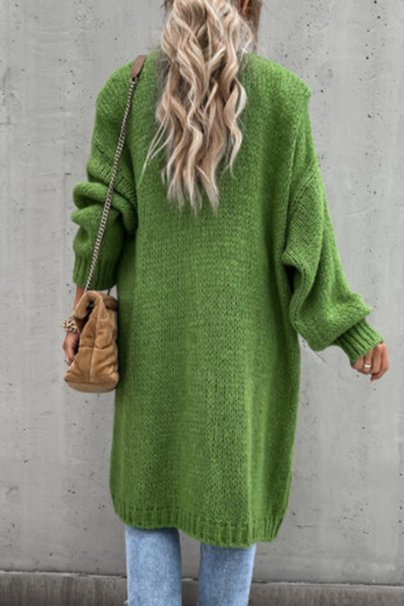 Cárdigans de cuello en V con patchwork liso de moda