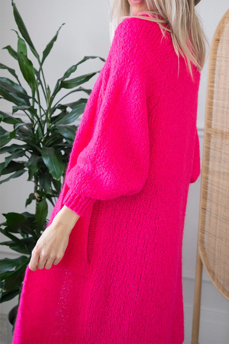 Cárdigan informal de cuello en V con parches lisos (5 colores)