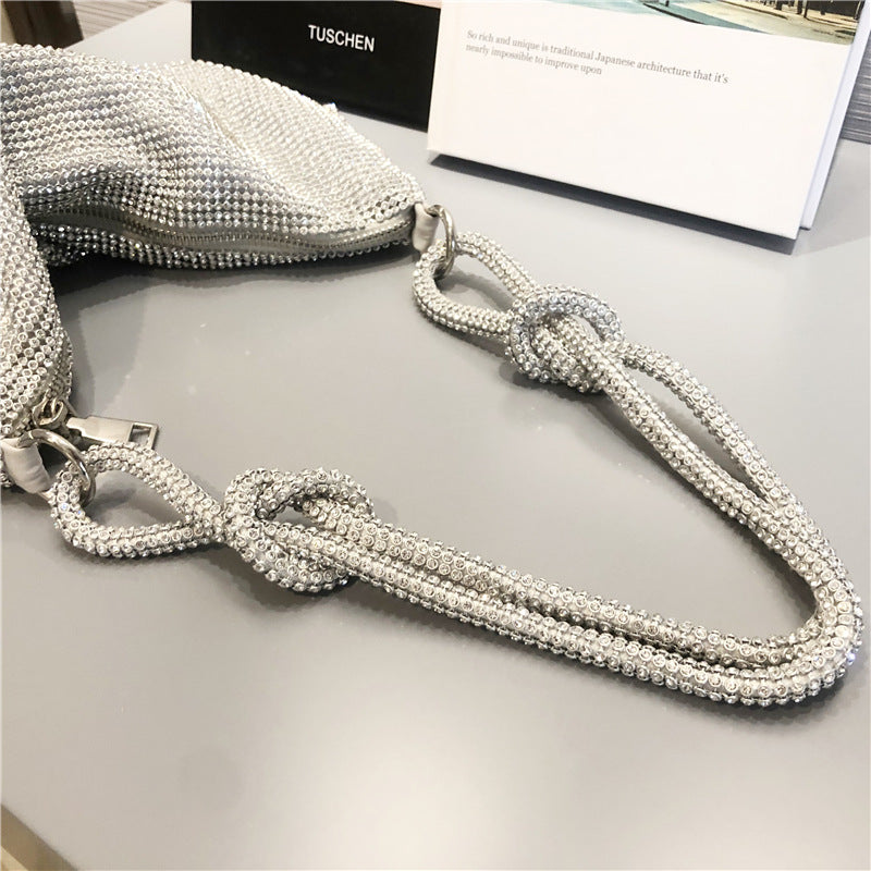 Bolsos de patchwork con diamantes de imitación para fiestas diarias