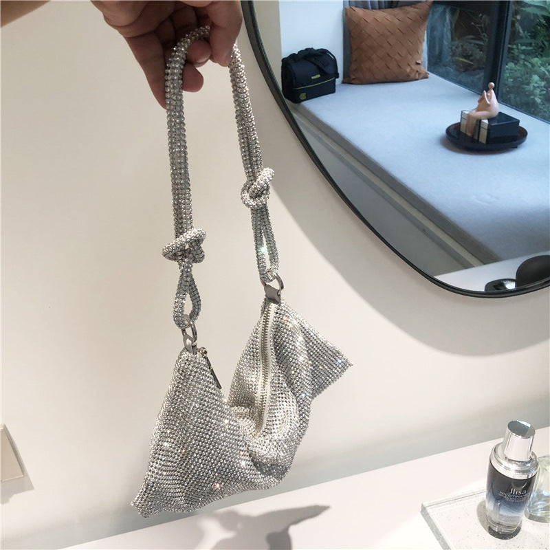 Bolsos de patchwork con diamantes de imitación para fiestas diarias