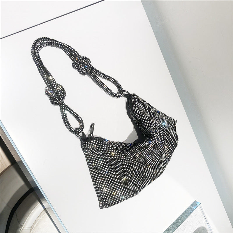 Bolsos de patchwork con diamantes de imitación para fiestas diarias