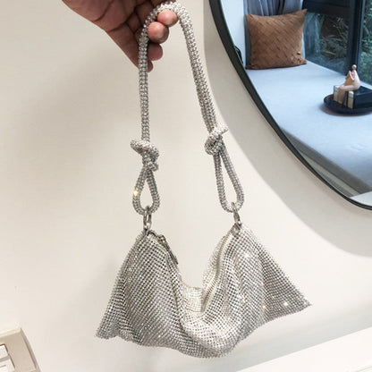 Bolsos de patchwork con diamantes de imitación para fiestas diarias