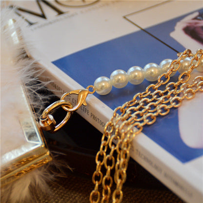 Bolsos de fiesta diarios con plumas, cadenas y perlas