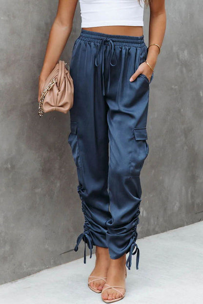 Pantalones casuales holgados de harén de color liso (3 colores)