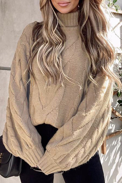 Suéteres casuales de cuello alto de color liso para calle (5 colores)