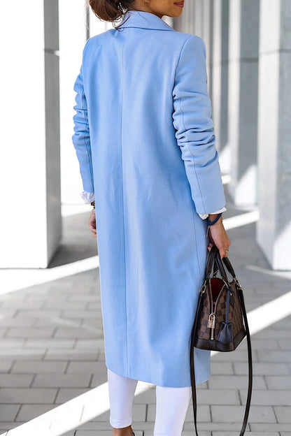 Prenda exterior informal, elegante, lisa, con cuello vuelto y parches (6 colores)