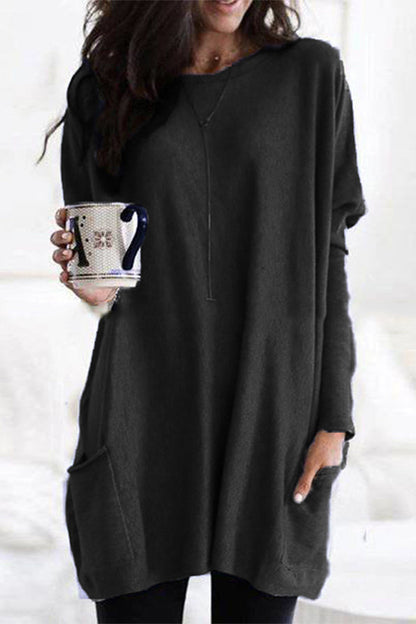 Tops casuales de cuello en V con bolsillos y parches sólidos (12 colores)