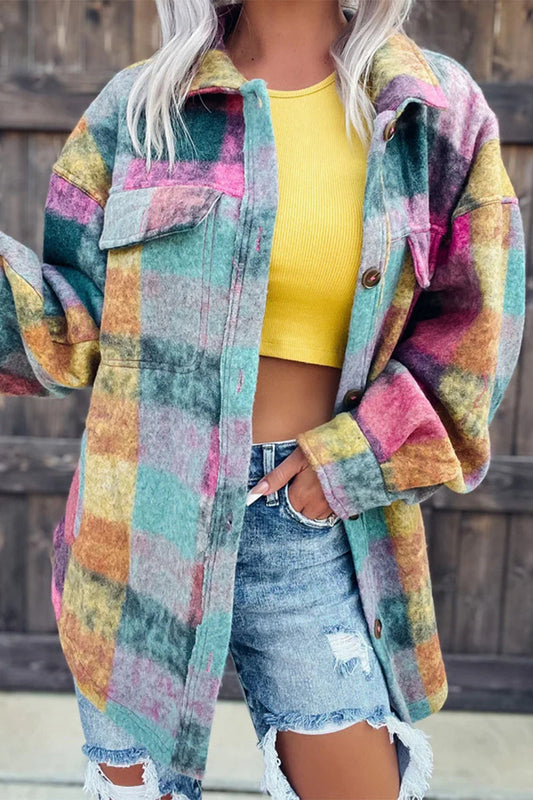 Blusas casuales con cuello vuelto y estampado urbano (3 colores)