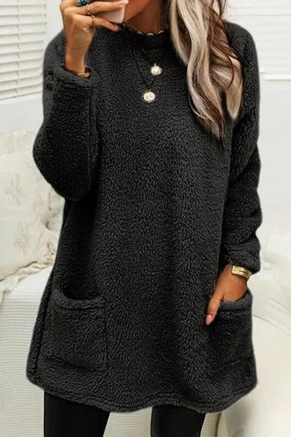 Camisetas de cuello redondo de color liso con bolsillo de calle (4 colores)