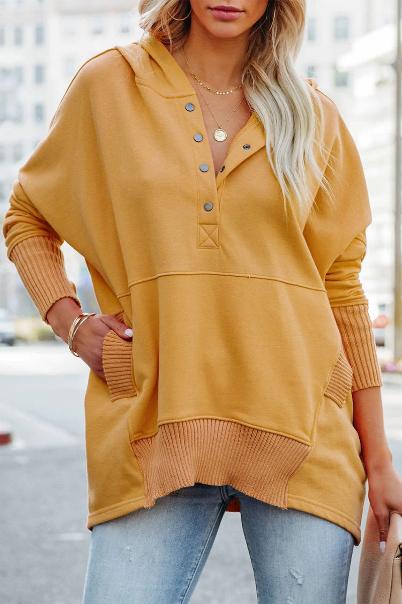 Sudadera con capucha y cuello con hebilla y bolsillo liso, estilo informal y elegante (14 colores)