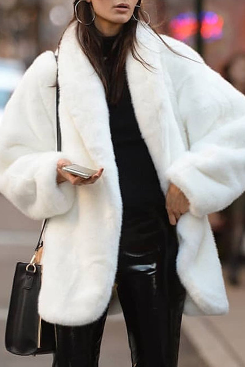 Prenda exterior de cuello tipo cárdigan de color liso sin cinturón