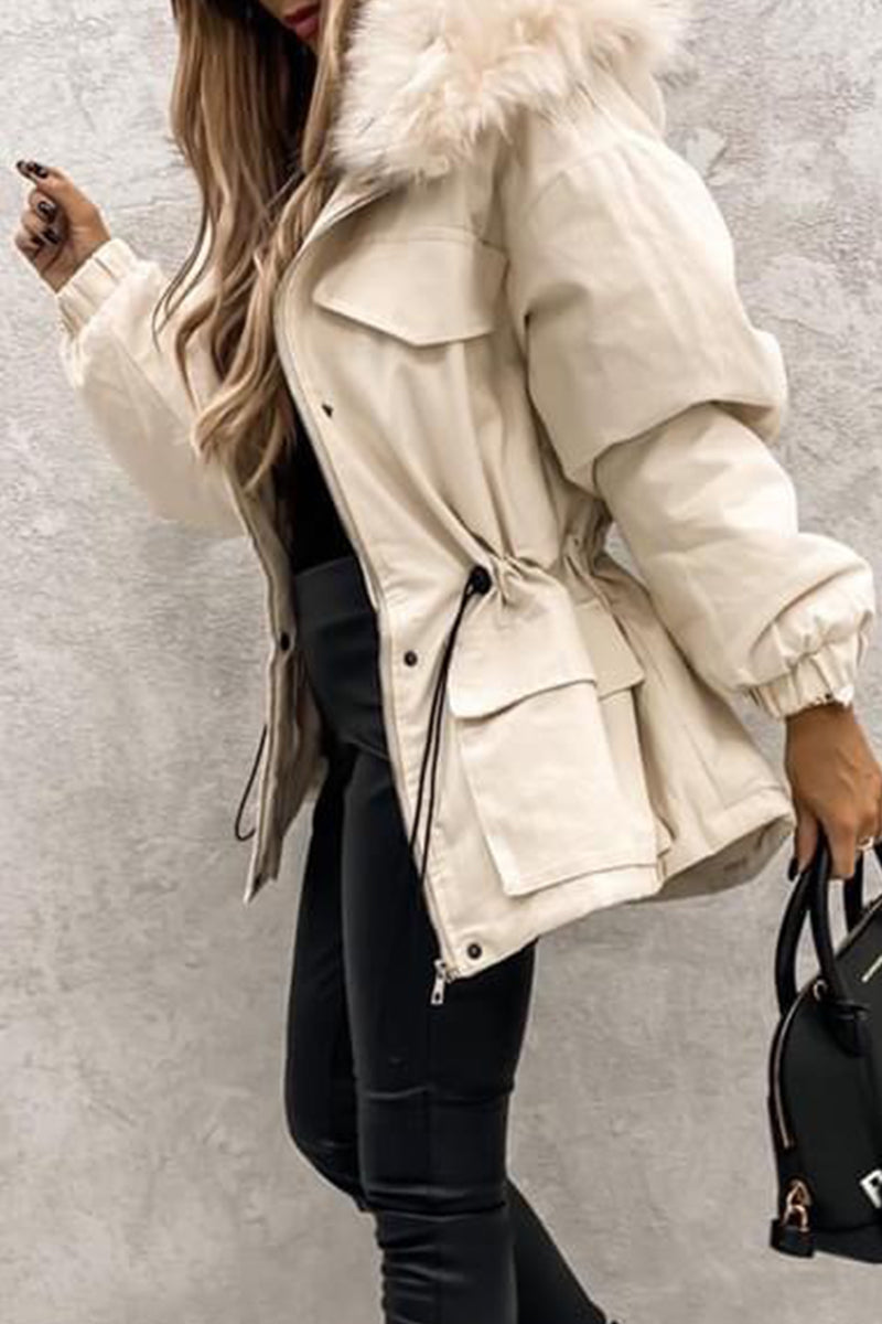 Prenda exterior estilo street punk con cuello mandarín y patchwork en bloques de color (2 colores)