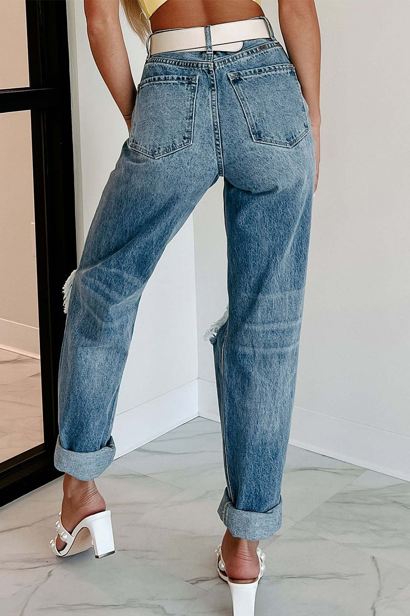 Vaqueros rasgados con parches sexys