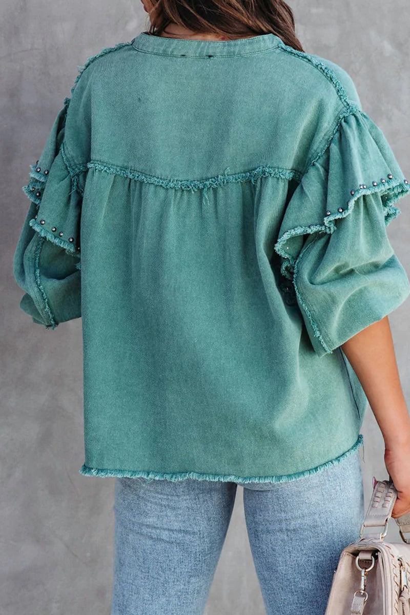 Prendas de abrigo de cuello mandarín con remaches sólidos de calle