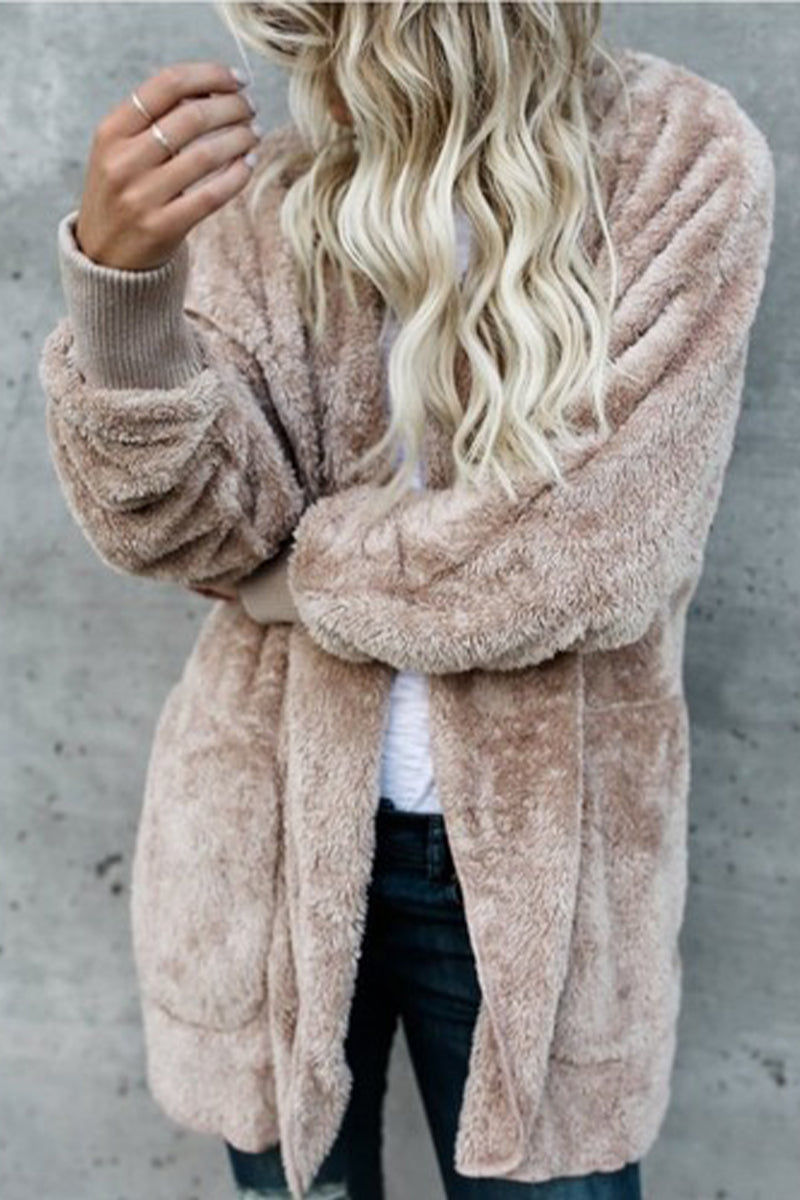 Prendas de abrigo con cuello tipo cárdigan y patchwork liso para trabajar