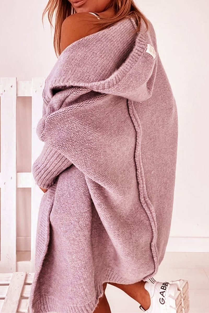 Cárdigan con capucha y cuello asimétrico de color liso (15 colores)
