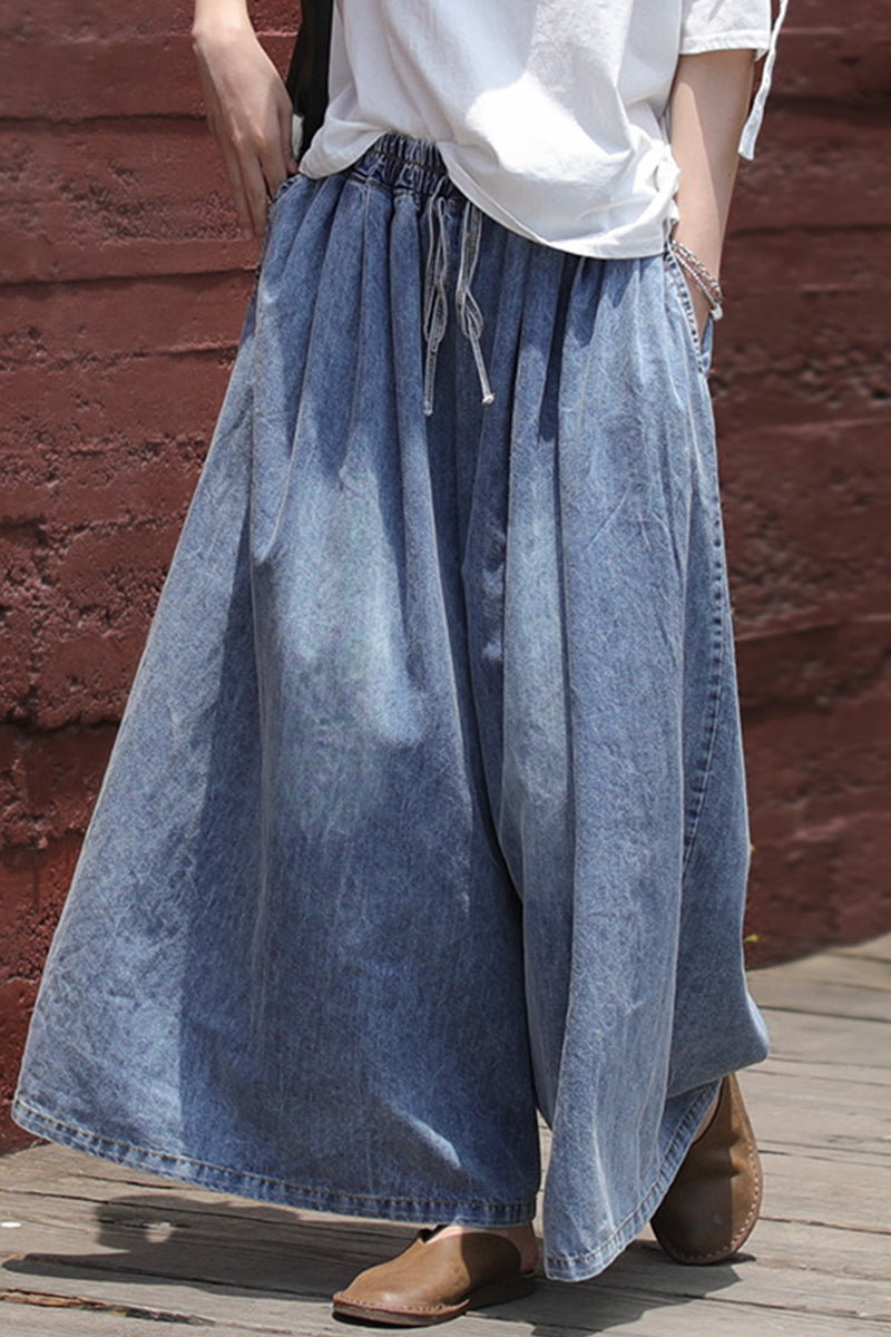 Vaqueros de mezclilla de corte de bota, cintura alta y frenillo liso de Street College