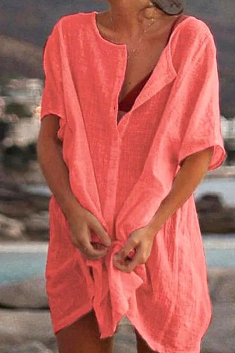 Tops casuales de manga corta con escote en V profundo (7 colores)