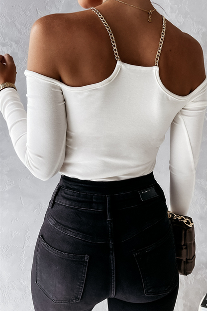 Tops halter sexys con cadenas sólidas (3 colores)