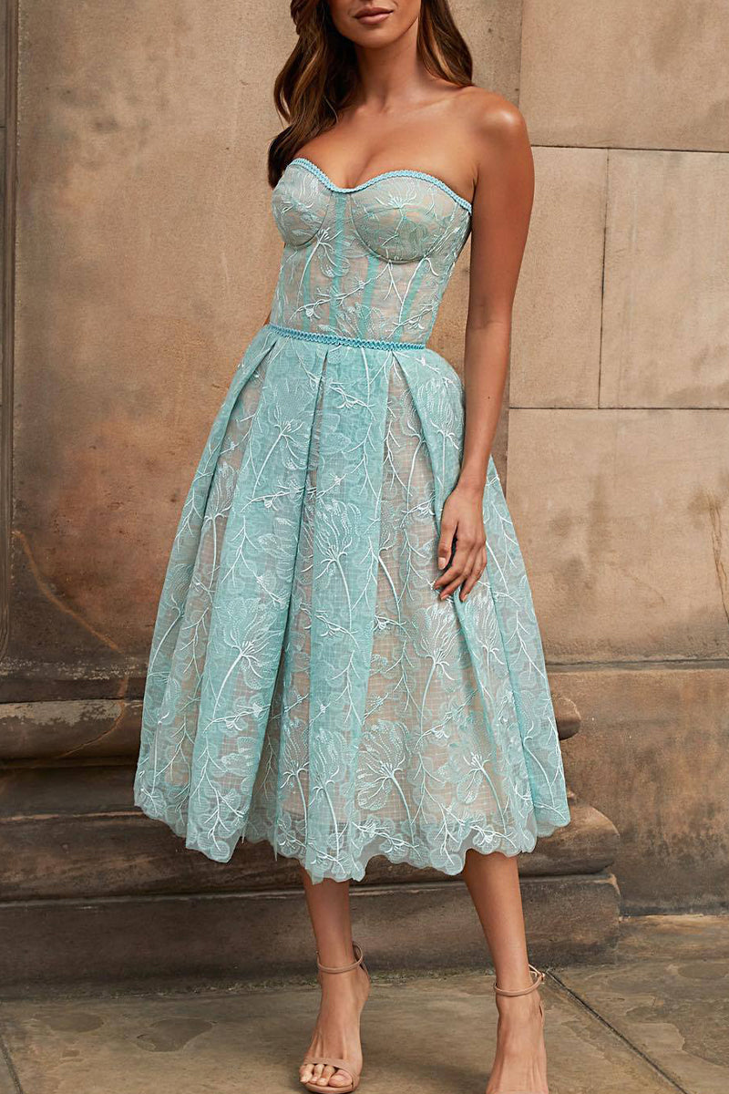 Vestidos de vestido irregular sin tirantes con estampado de patchwork