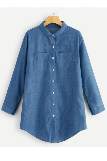 Tops con cuello vuelto y patchwork liso de Street Simplicity