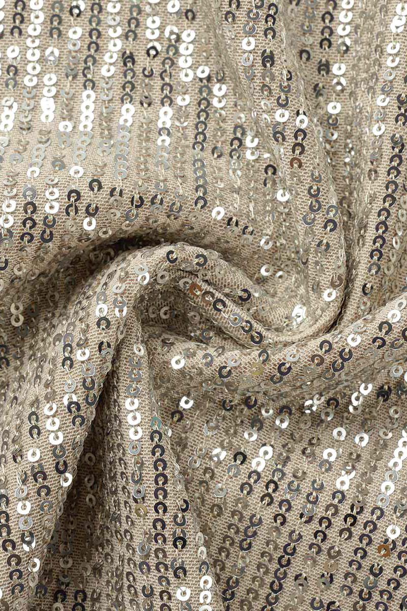 Tops sin mangas con cuello redondo y lentejuelas sólidas