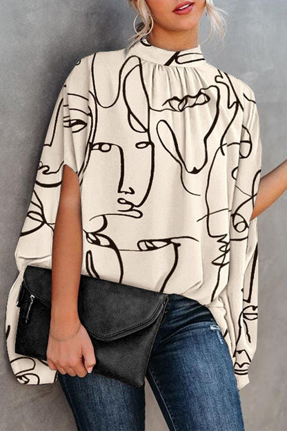 Blusas casuales con cuello redondo y estampado (10 colores)