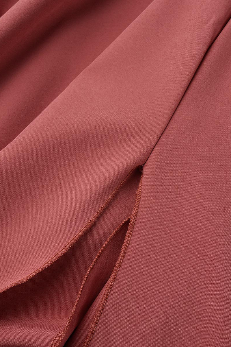 Elegante vestido liso de abertura alta con escote en V y sin mangas (3 colores)