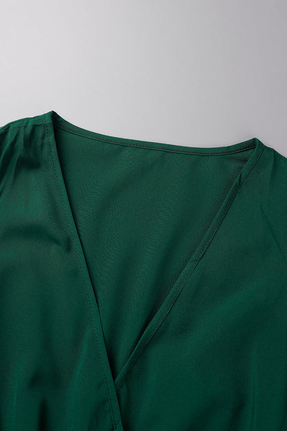 Elegante vestido liso de abertura alta con escote en V y sin mangas (3 colores)