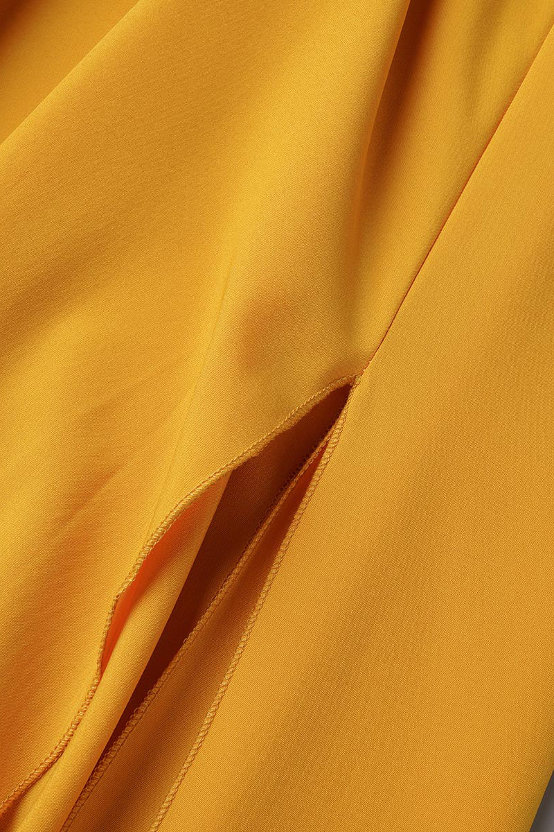 Elegante vestido liso de abertura alta con escote en V y sin mangas (3 colores)