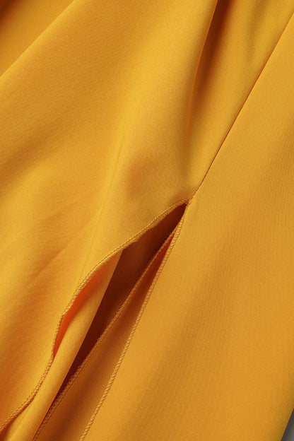 Elegante vestido liso de abertura alta con escote en V y sin mangas (3 colores)