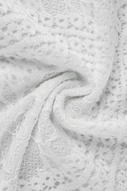 Vestidos dulces de encaje liso con espalda descubierta y cuello redondo