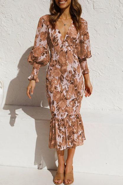 Vestidos con falda y escote en V, elegantes y con estampado de patchwork (4 colores)