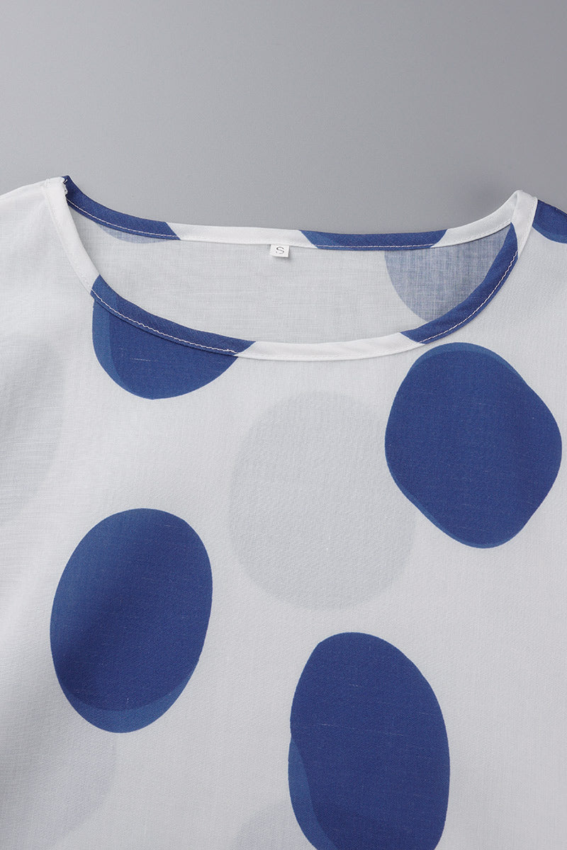 Vestido casual con estampado de patchwork de lunares (9 colores)