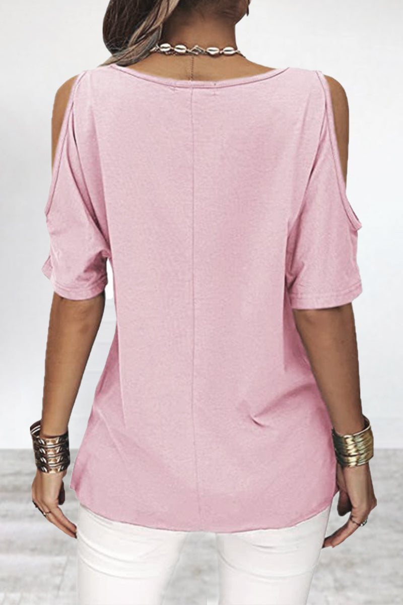 Camisetas informales sencillas, asimétricas y de cuello redondo (6 colores)