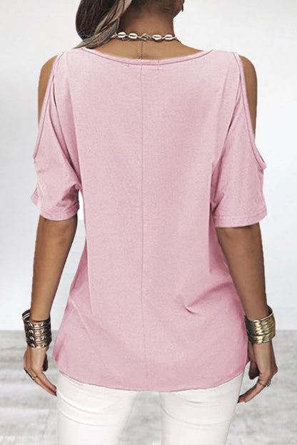 Camisetas informales sencillas, asimétricas y de cuello redondo (6 colores)