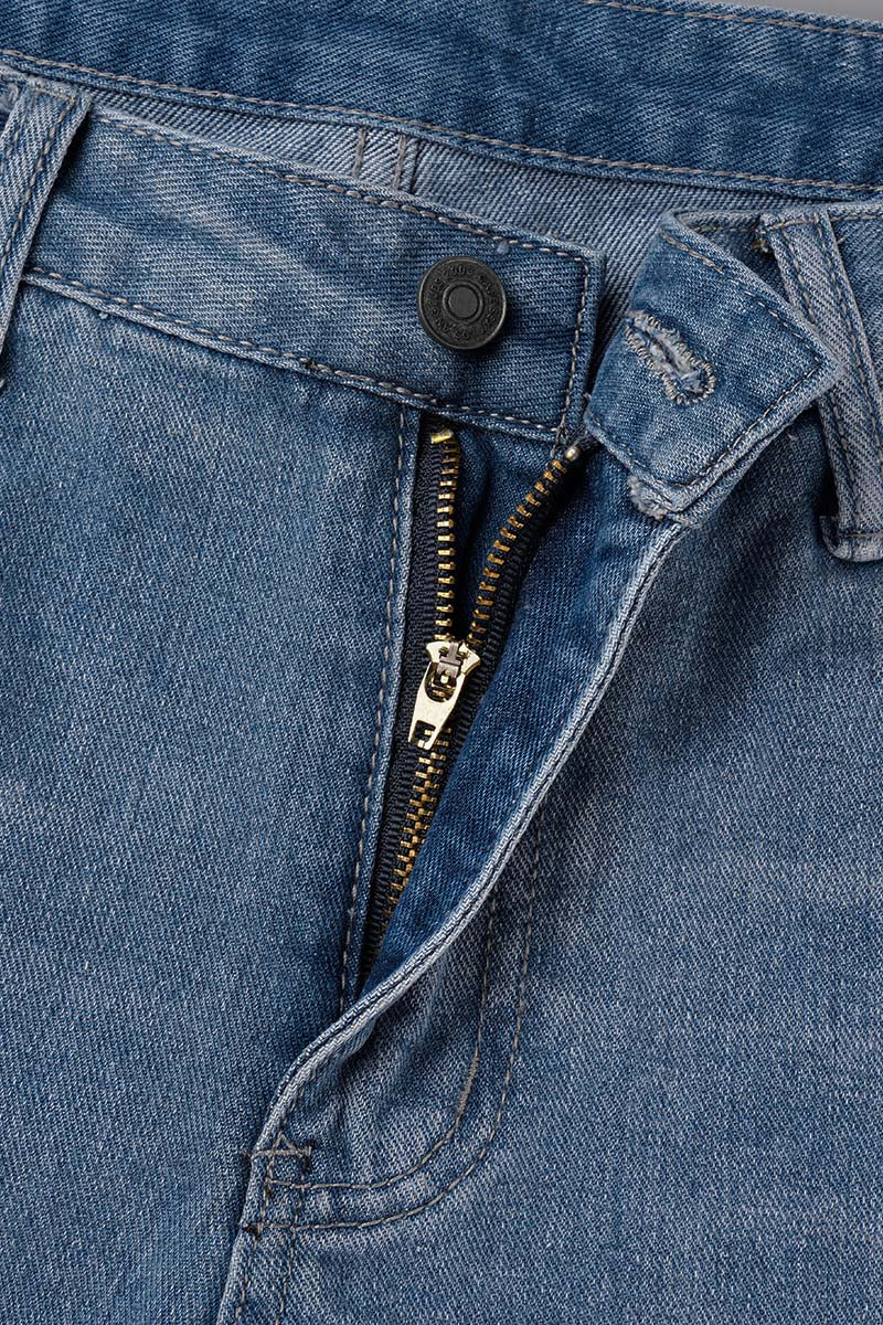 Shorts vaqueros casuales de cintura alta con rotos y diseño urbano