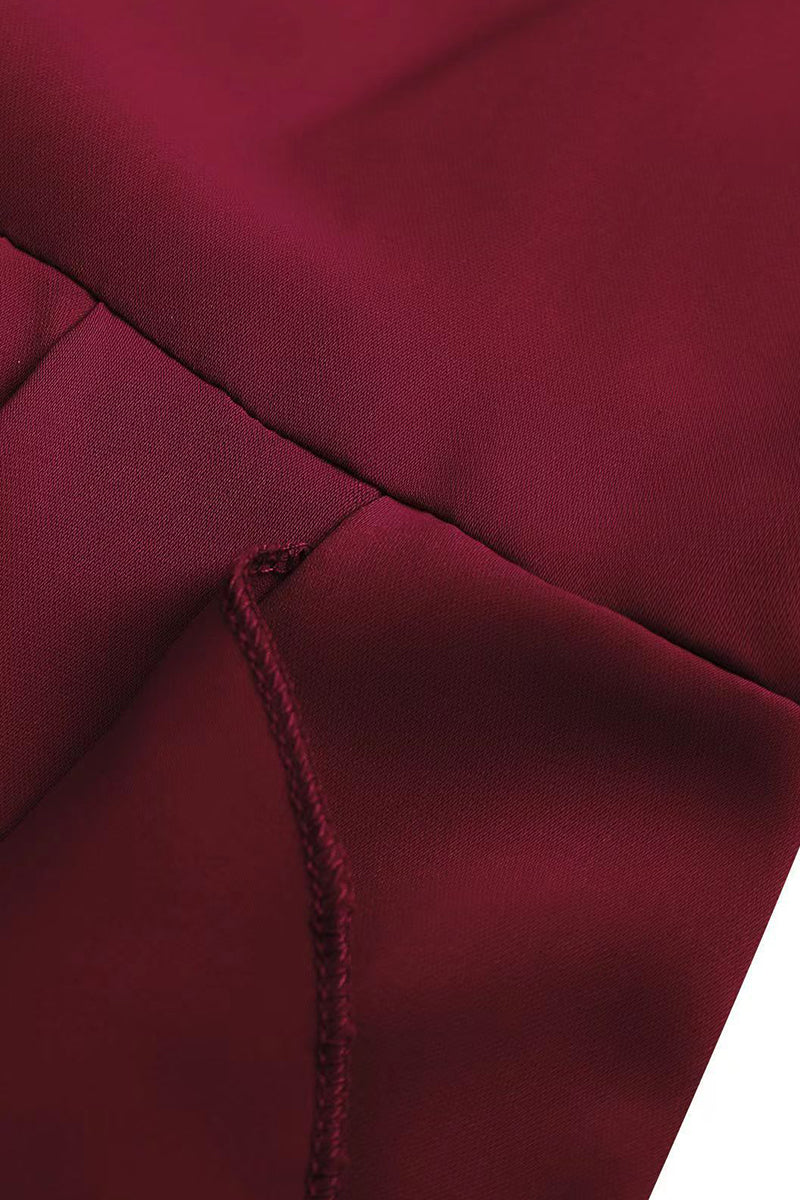 Vestido irregular con cuello oblicuo y volantes lisos de Street Simplicity (3 colores)