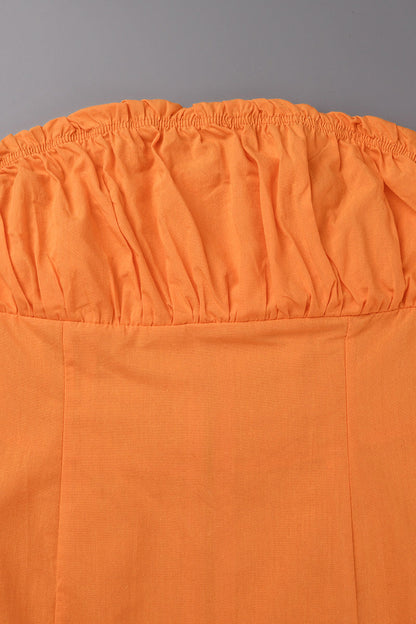 Vestidos elegantes y dulces de corte A con hombros descubiertos, cremallera y pliegues sólidos