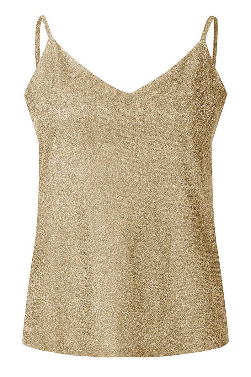 Tops sexys de lentejuelas lisas con cuello en V de talla grande (4 colores)