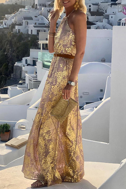 Elegante vestido de fiesta sin espalda y sin cinturón, estilo halter, corte A (6 colores)