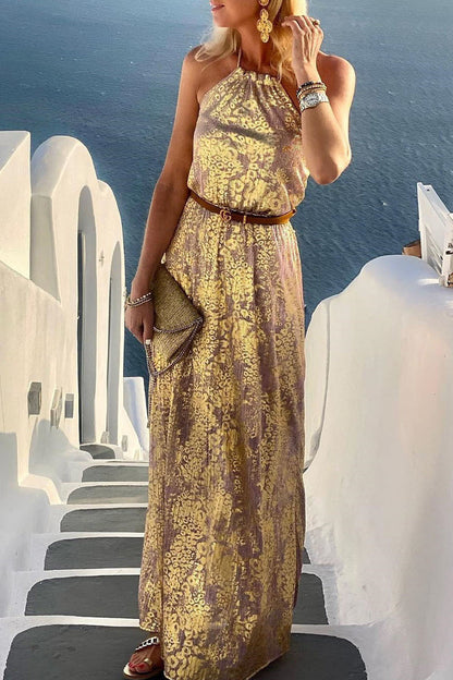 Elegante vestido de fiesta sin espalda y sin cinturón, estilo halter, corte A (6 colores)