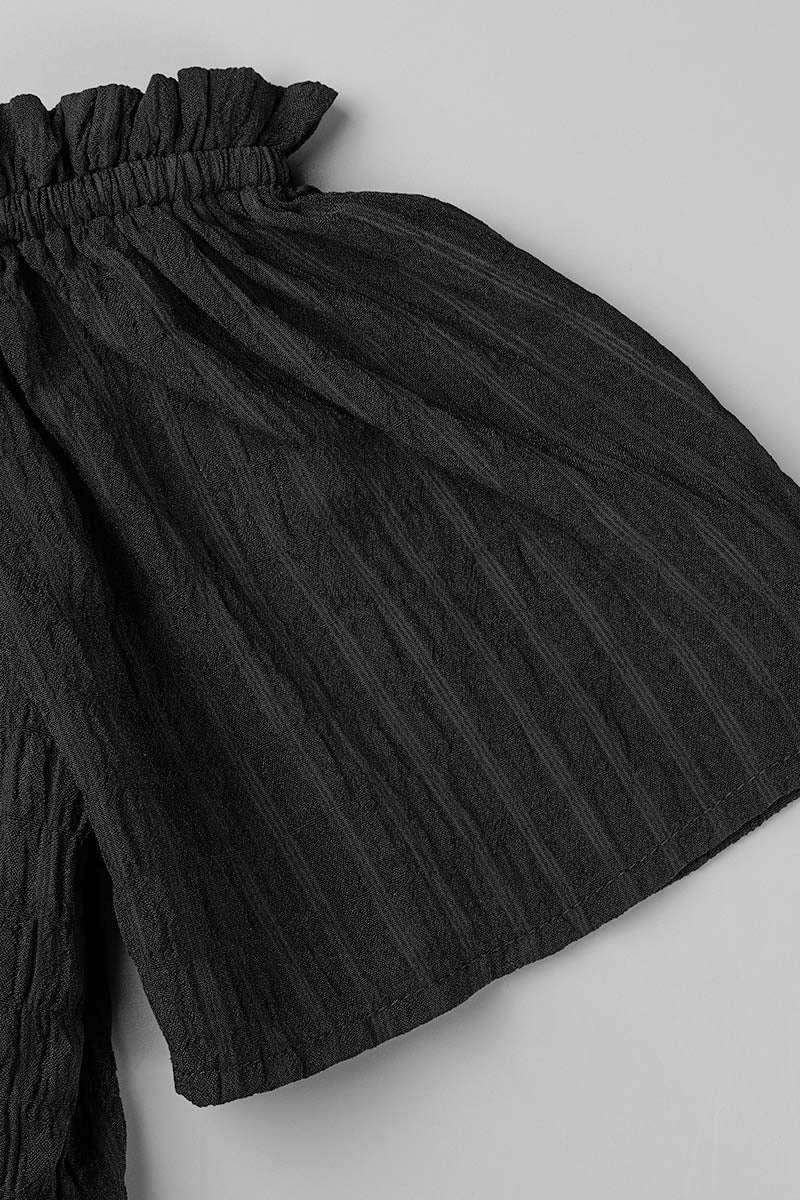 Conjunto informal de dos piezas de manga corta con hombros descubiertos, liso y diario (3 colores)