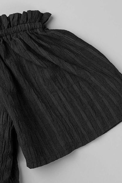 Conjunto informal de dos piezas de manga corta con hombros descubiertos, liso y diario (3 colores)