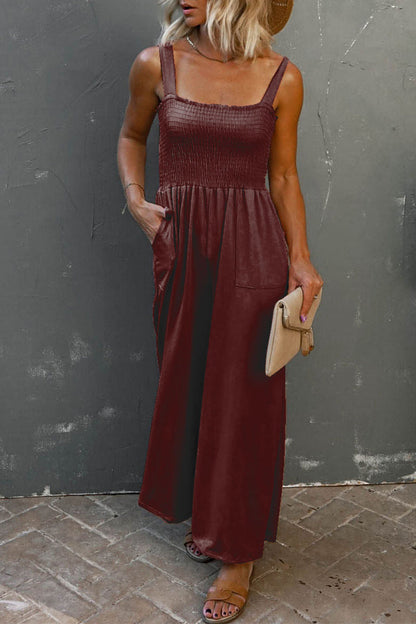 Monos holgados informales de cuello cuadrado con parches lisos (6 colores)